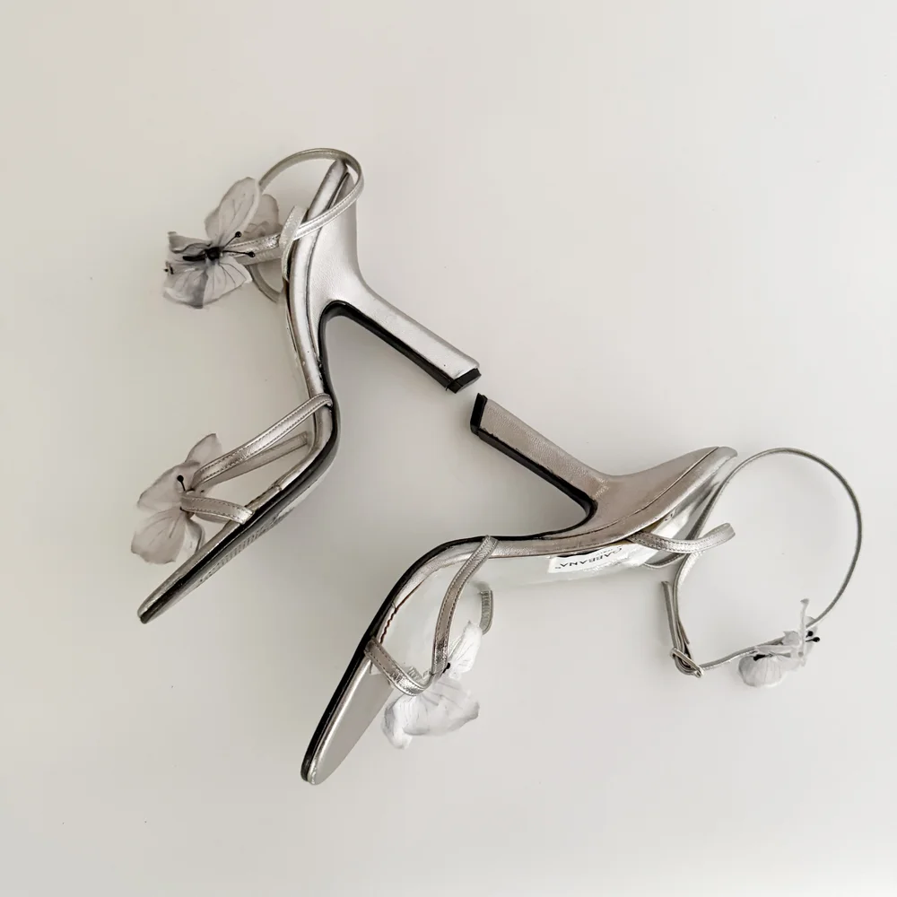 Dolce & Gabbana Vintage S/S 1998 Silver Butterfly Heels (US 8 / IT